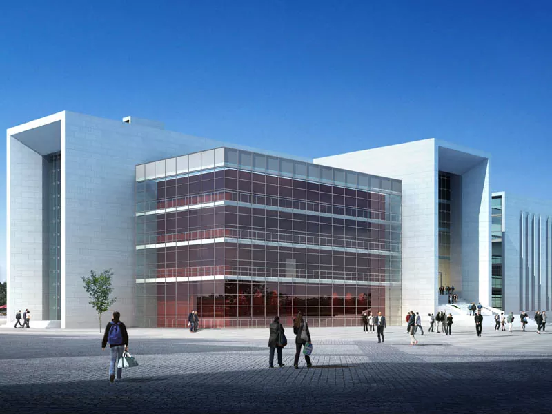 Moderne Büroblöcke mit Stahlstruktur