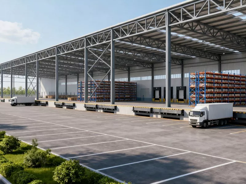 Gebäude des Vertriebszentrums mit Stahlkonstruktion